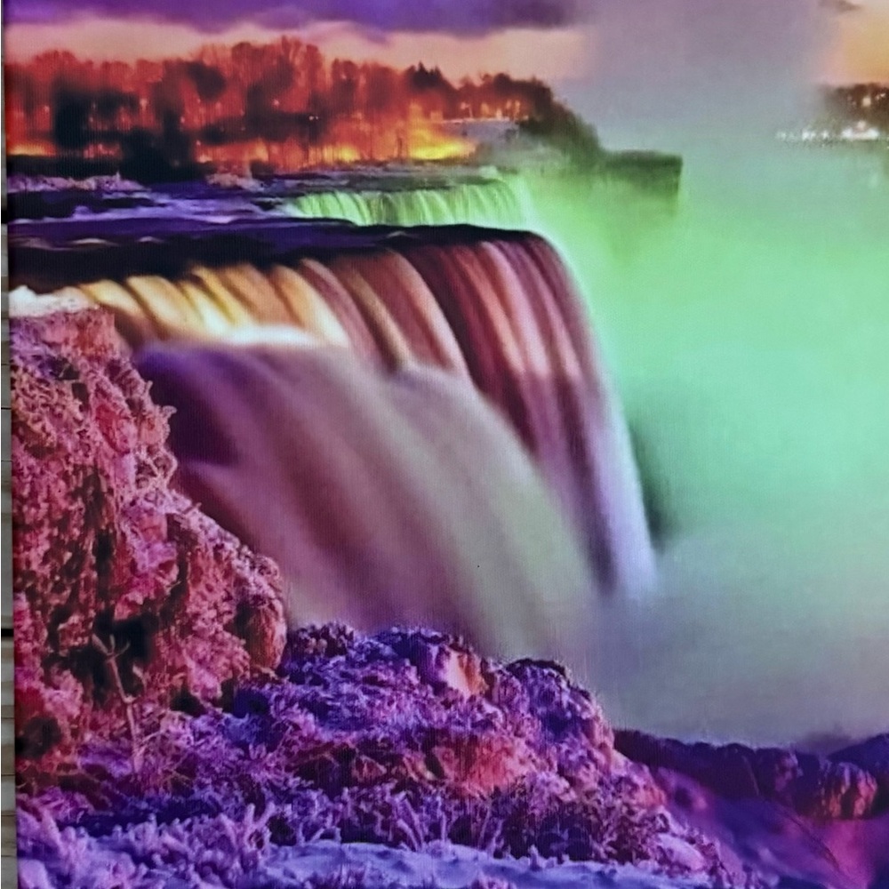 Vibrant Rainbow Waterfall Wall Art Print